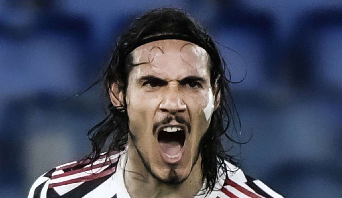 Edinson Cavani traf viermal gegen die AS Roma.