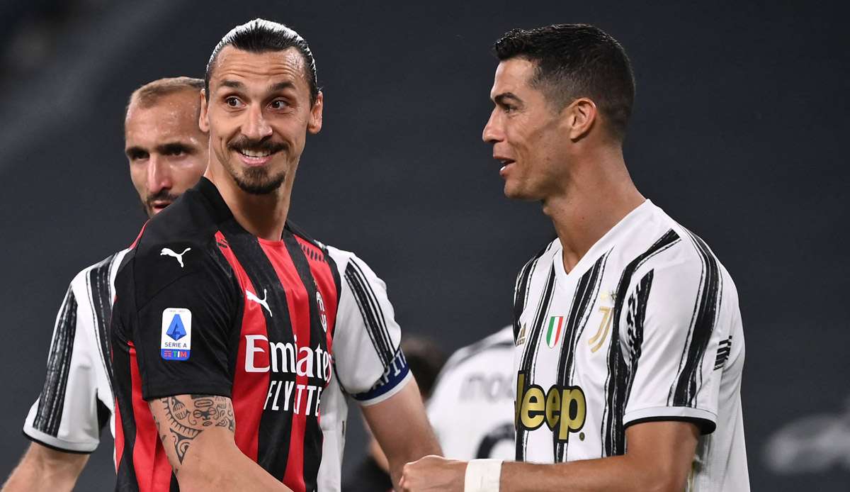 Zlatan Ibrahimovic (l.) und Cristiano Ronaldo.