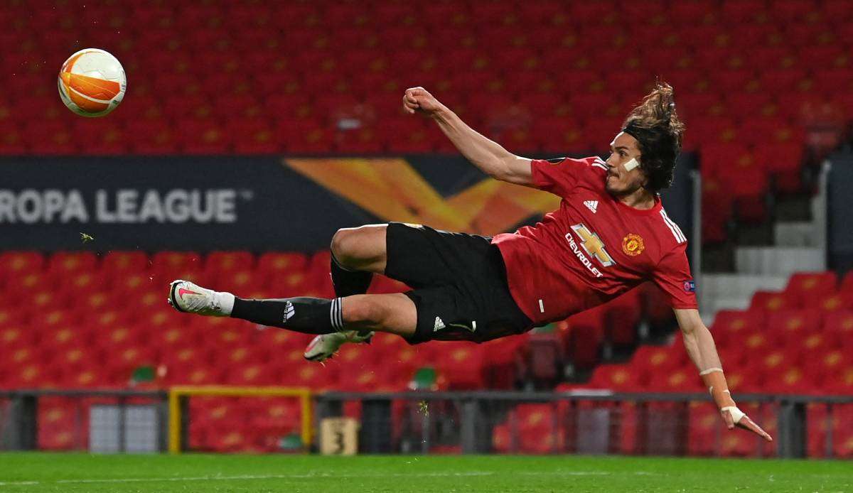 Edinson Cavani will Manchester United zum Sieg in der Europa League schießen.