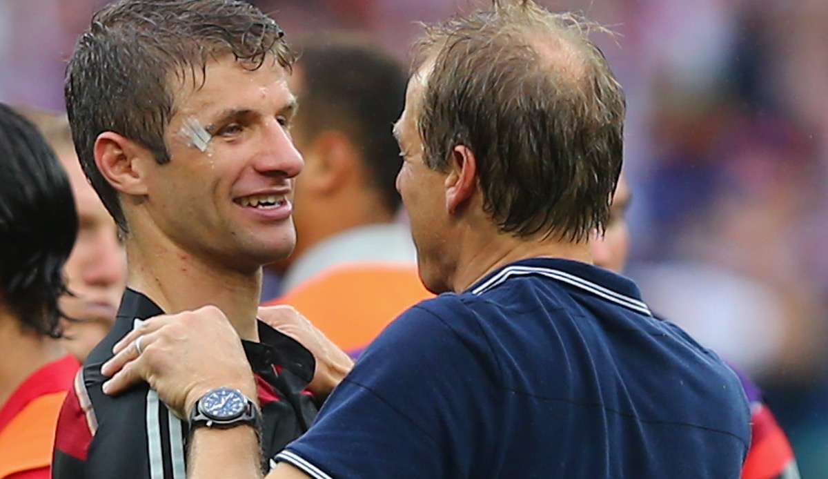 Müller und Klinsmann bei der EM 2014 - damals betreute Klinsmann die Nationalmannschaft der USA.