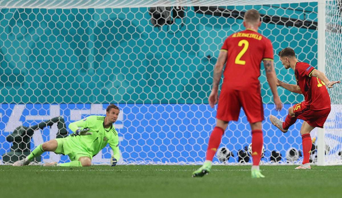 Gegen Russland erzielte Thomas Meunier das zwischenzeitliche 2:0 für Belgien.