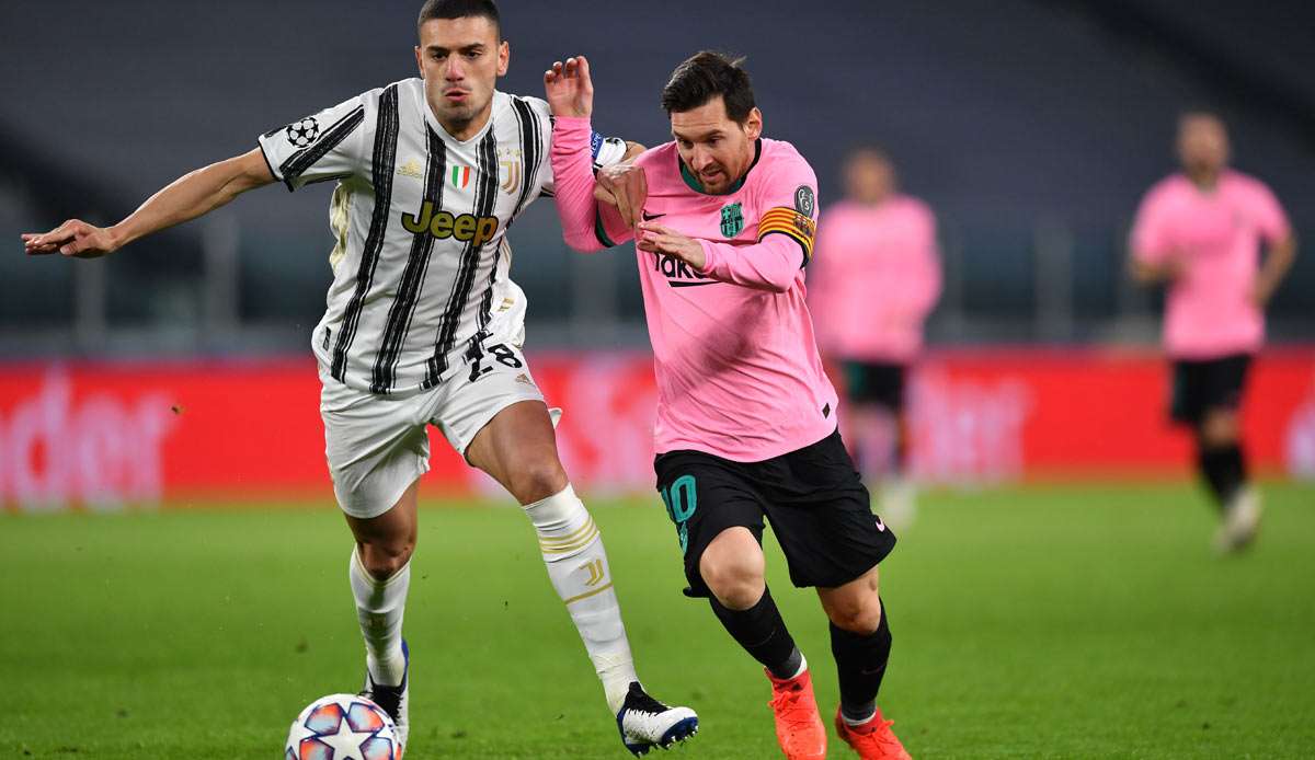 Merih Demiral (l.) in der Champions League im Duell mit Barcelonas Lionel Messi.