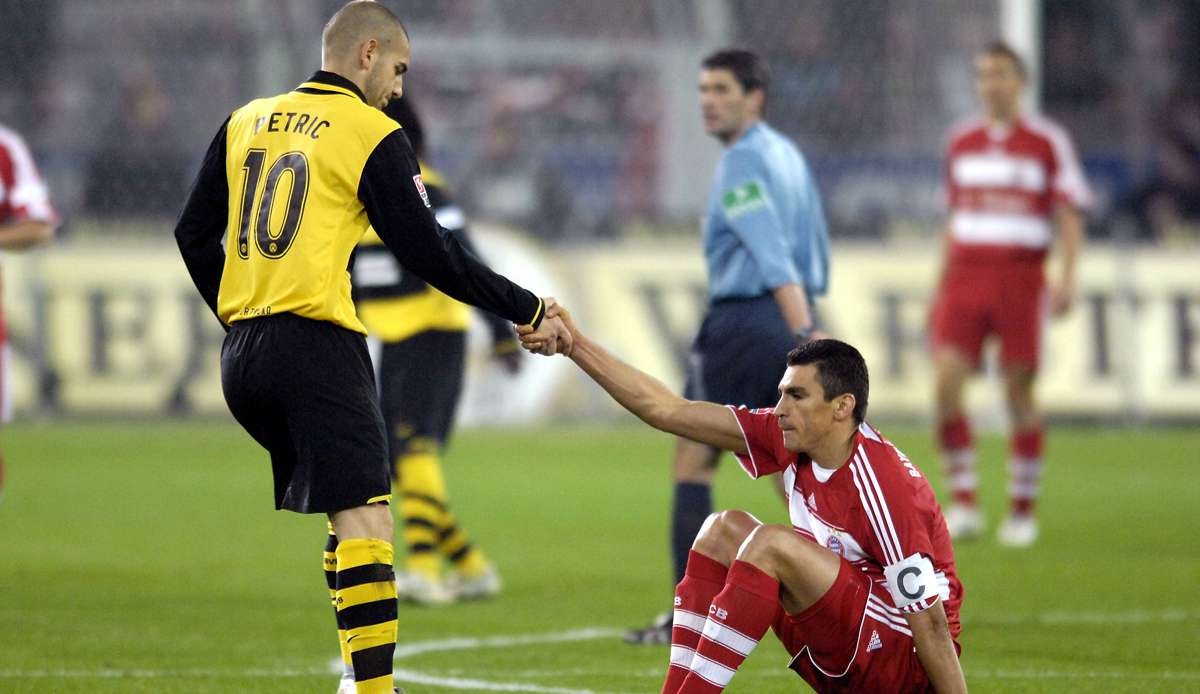 Mladen Petric im BVB-Trikot und Bayerns Lucio.