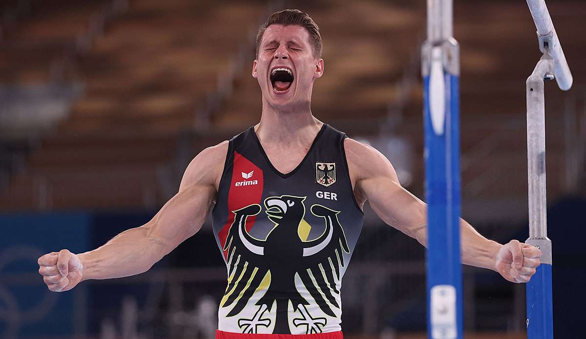 Lukas Dauser jubelte nach seiner Silöber-Übung.