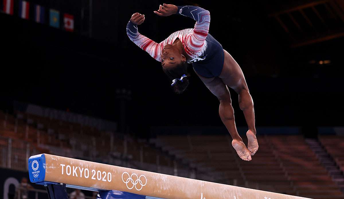 Simone Biles wurde Dritte am Schwebebalken.