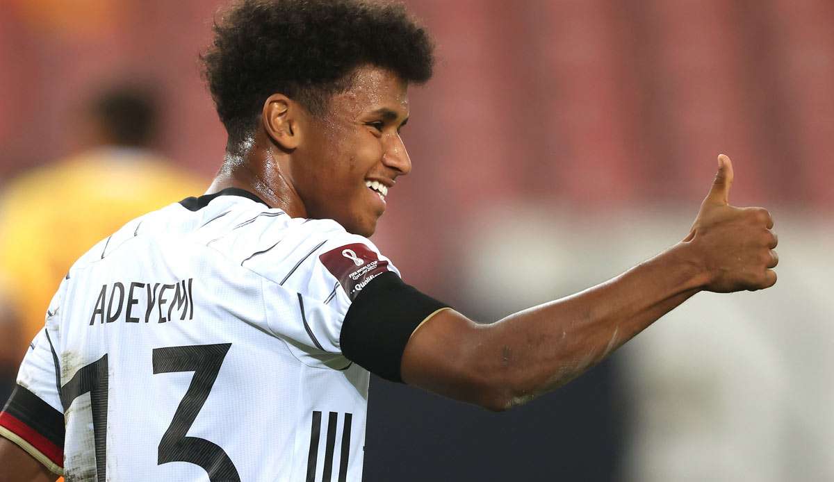 Karim Adeyemi erzielte gegen Arminien im ersten Länderspiel sein erstes Tor.