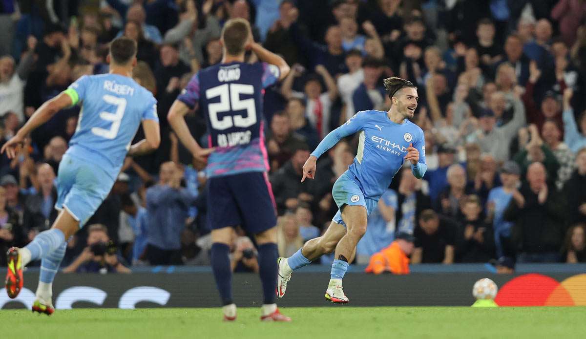 Ein Tor, ein Assist: Jack Grealish feierte ein hervorragendes CL-Debüt für Manchester City.