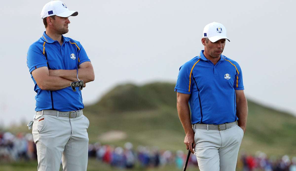 Bernd Wiesberger und Paul Casey vom europäischen Ryder-Cup-Team.