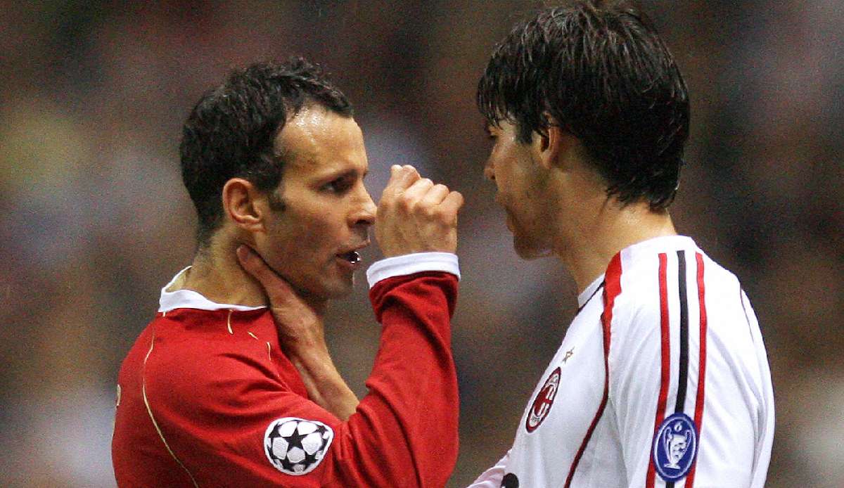 Kaka geht Ryan Giggs beim Champions-League-Halbfinale an die Gurgel.