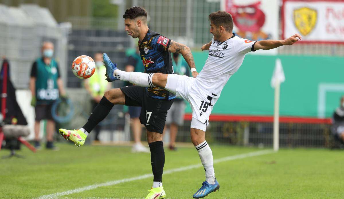 In der 1. Pokalrunde gewann RB Leipzig souverän gegen den SV Sandhausen mit 4:0.