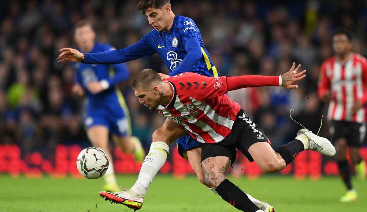 Nationalspieler Kai Havertz hat sich mit dem FC Chelsea ins Viertelfinale des englischen Ligapokals gemüht.