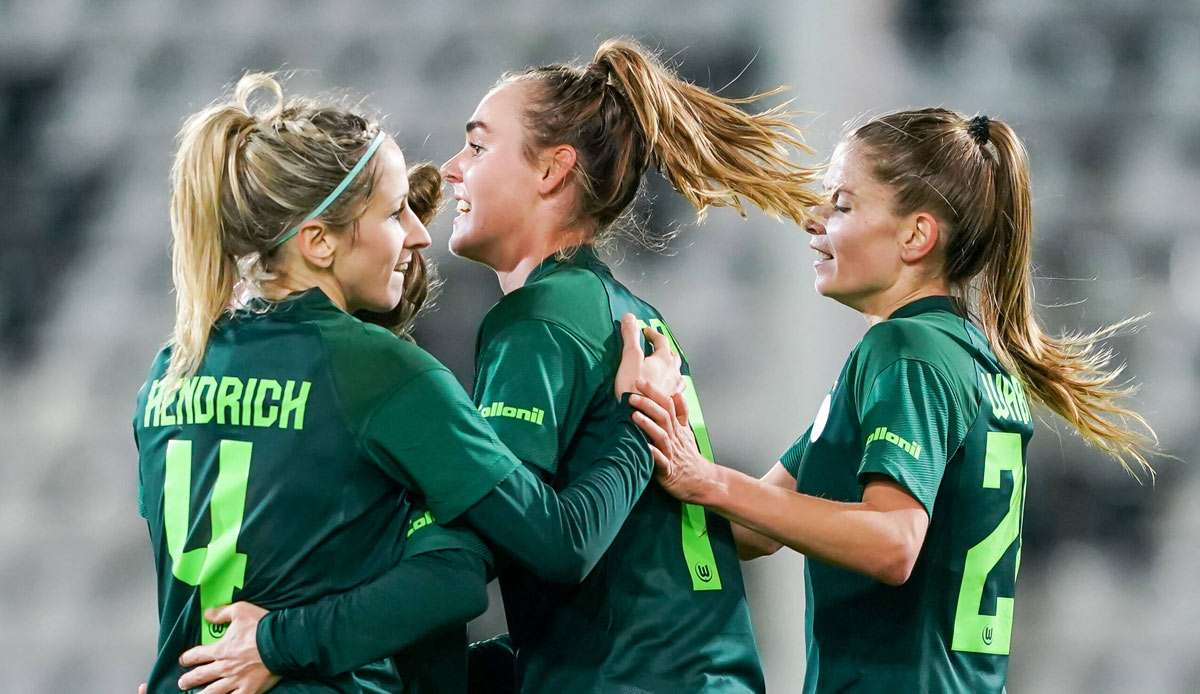 Die Fußballerinnen des VfL Wolfsburg halten Kurs auf ihren achten DFB-Pokal-Triumph in Serie.