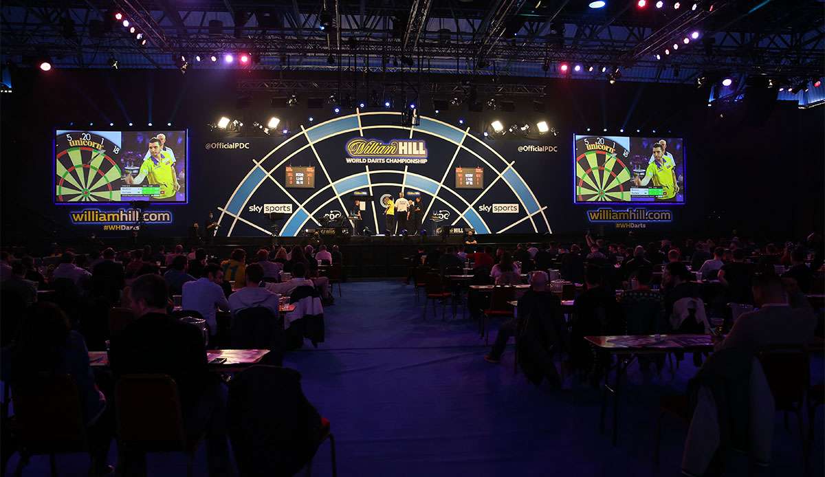 Die Darts-WM findet im berühmten Ally Pally in London statt.