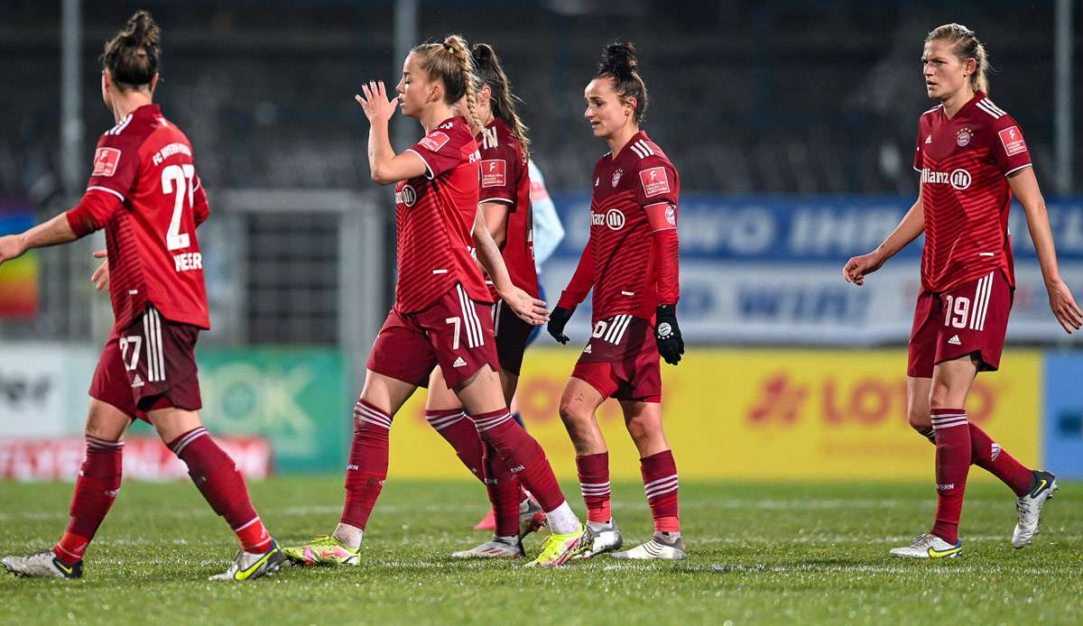 Die Enttäuschung über die verlorenen Punkte gegen Potsdam ist den Bayern-Spielerinnen anzusehen.