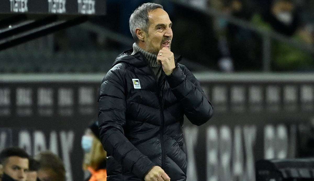 Gladbach-Trainer Adi Hütter trifft heute in der Bundesliga auf seinen Ex-Klub Eintracht Frankfurt.