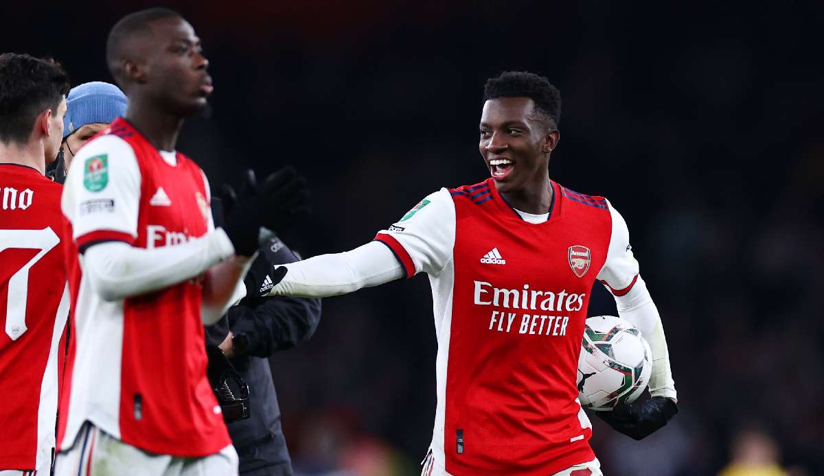 Edward Nketiah hatte mit seinen drei Treffern einen großen Anteil am Erfolg der Gunners.