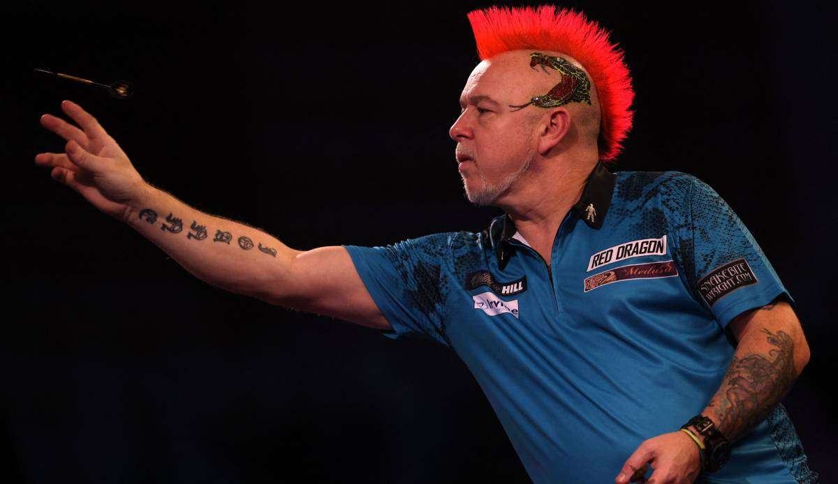 Auch Weltmeister Peter Wright ist heute am 1. Spieltag der Premier League of Darts im Einsatz.