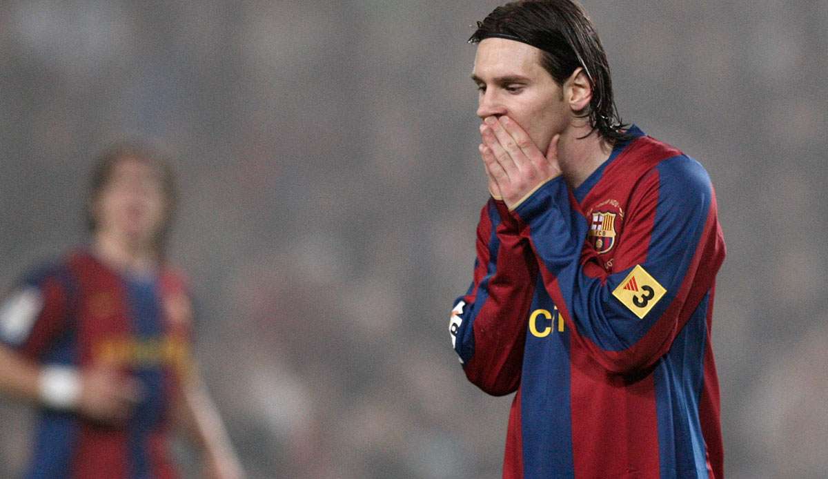 Szene aus dem Februar 2008: Der junge Lionel Messi im Trikot des FC Barcelona.