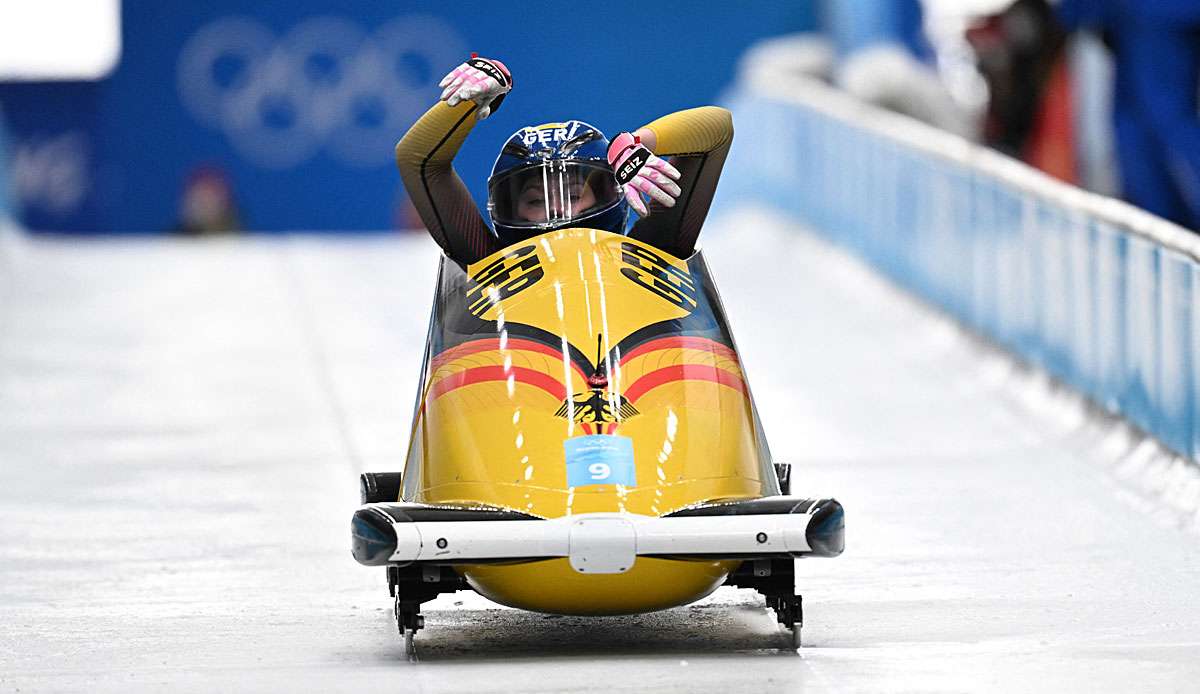 Laura Nolte (Winterberg) hat bei der Olympia-Premiere im Monobob eine Medaille knapp verpasst.