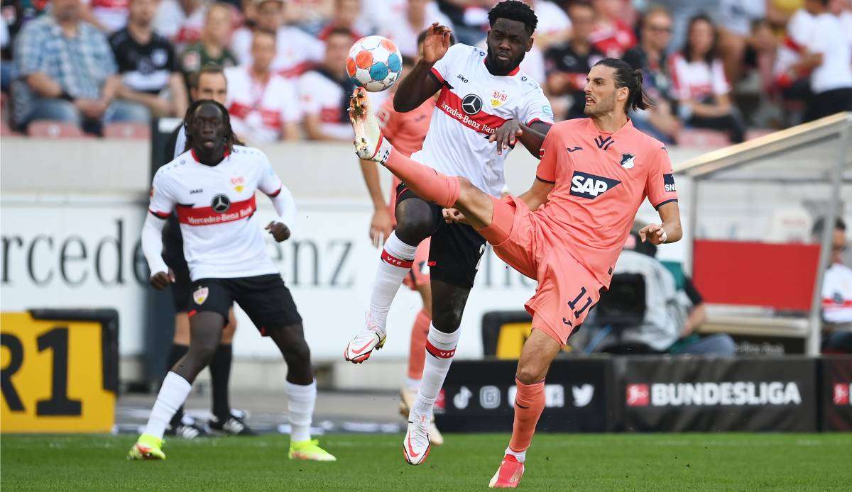 Die TSG Hoffenheim hat im Auftaktspiel des 24. Spieltags den VfB Stuttgart (weiß) zu Gast.