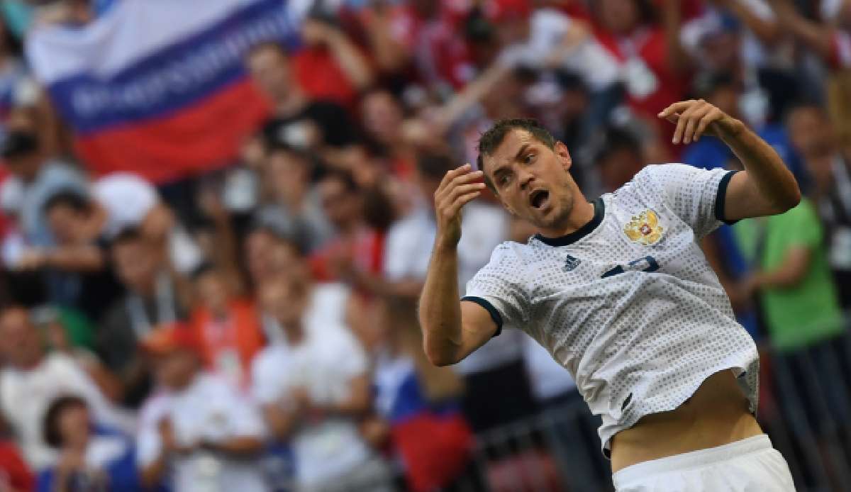 Artem Dzyuba im Trikot der russischen Nationalmannschaft.