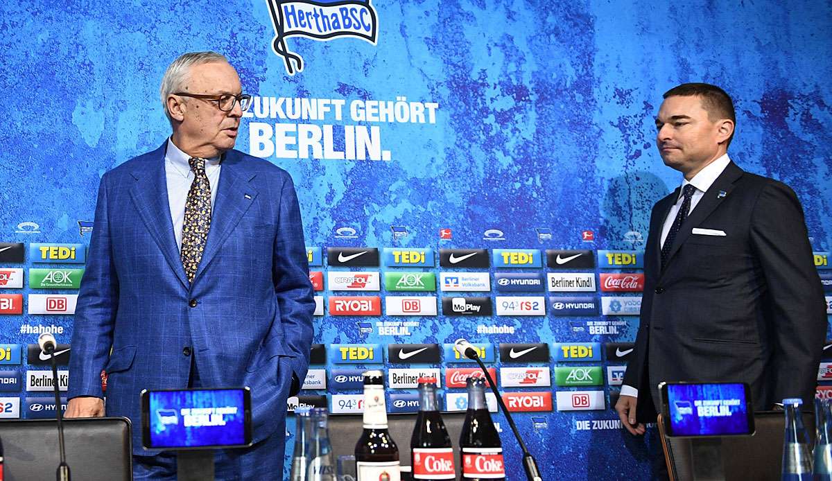 Hertha-Präsident Werner Gegenbauer und Investor Lars Windhorst.