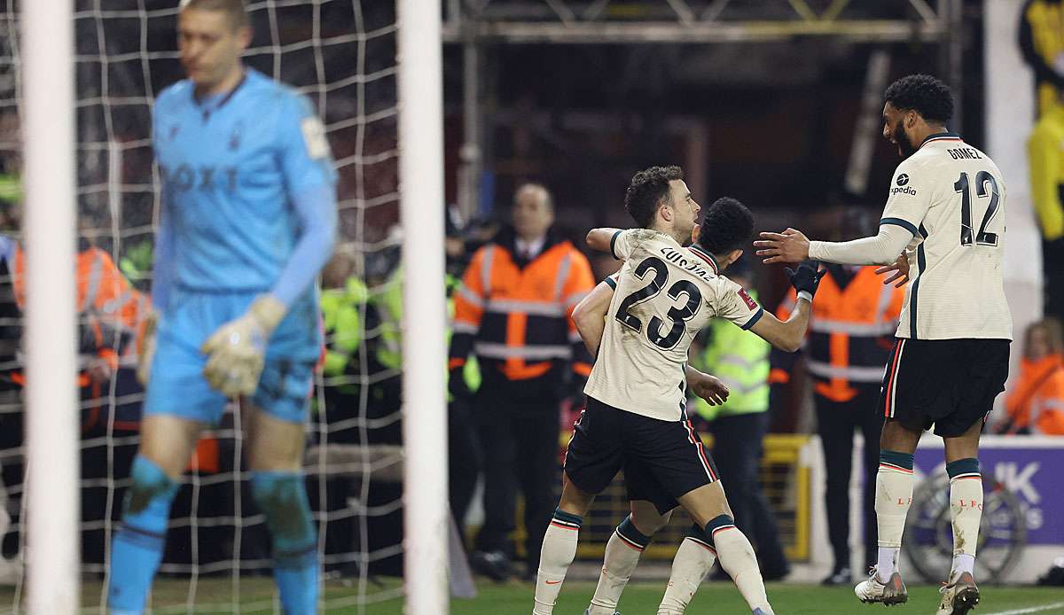 Diogo Jota hat Liverpool mit viel Mühe ins FA-Cup-Halbfinale geschossen.