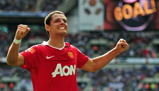 Javier Hernandez feierte bei ManUtd einen Einstand nach Maß - er traf beim Community Shield