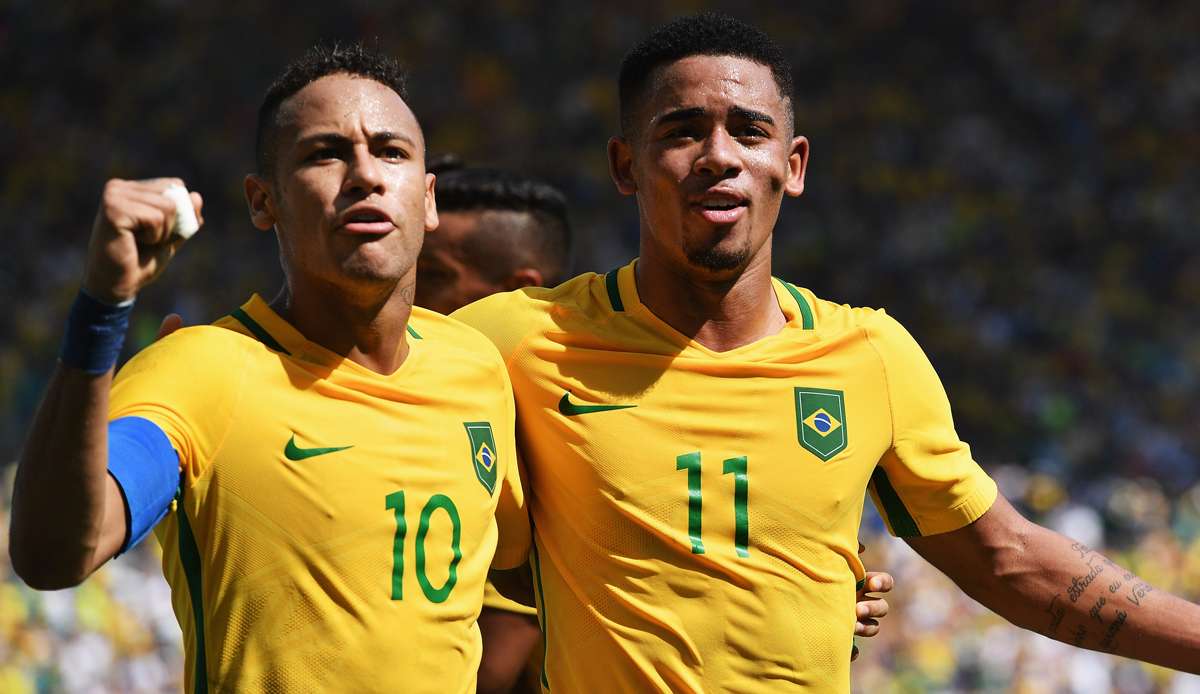 Neymar (l.) und Gabriel Jesus (r.) haben ein gemeinsames Tattoo.