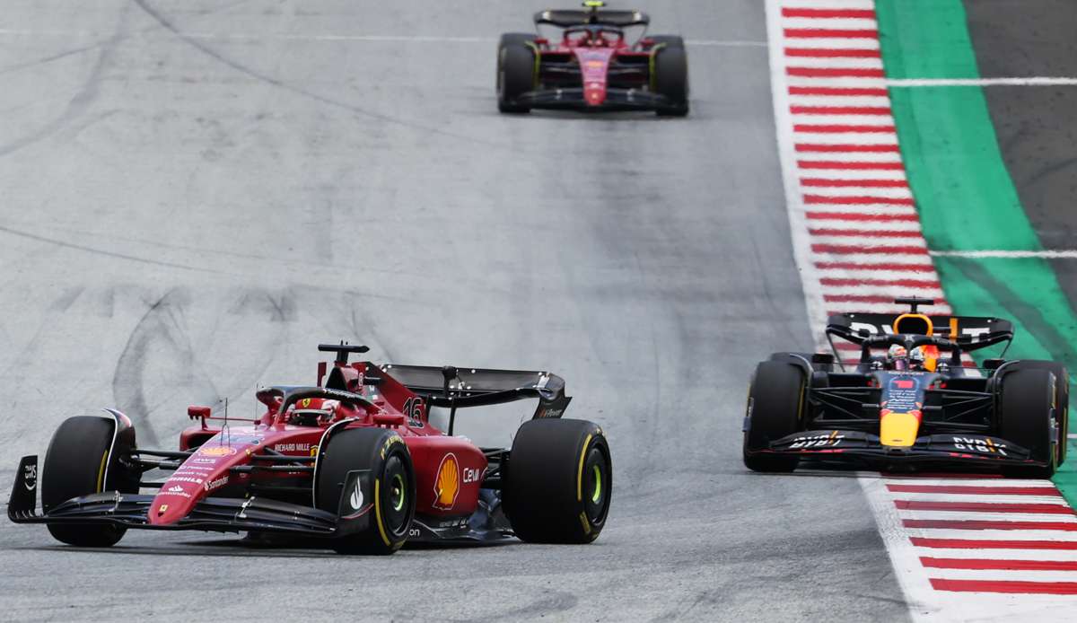 Max Verstappen (r.) konnte mit dem Ferrari-Tempo nicht mitgehen.