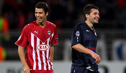 Yoann Gourcuff (l.) und Jeremy Toulalan sind nun Teamkollegen. Toulalan spielt seit 2006 für Lyon