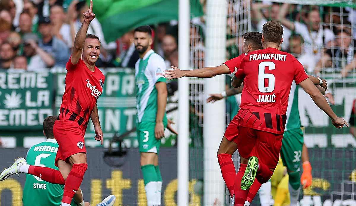 Mario Götze erzielte in Bremen sein erstes Tor für Eintracht Frankfurt.