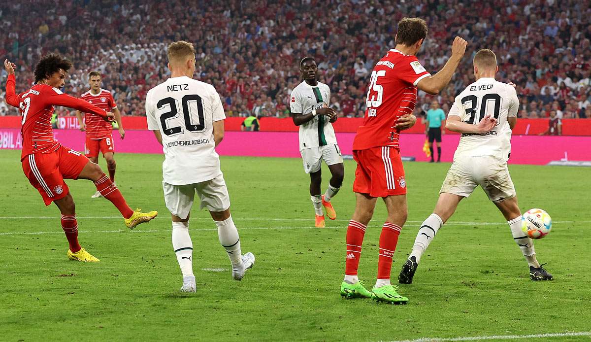 Der Ausgleich in München: Leroy Sané trifft gezielt mit dem linken Innenrist ins Gladbacher Tor.