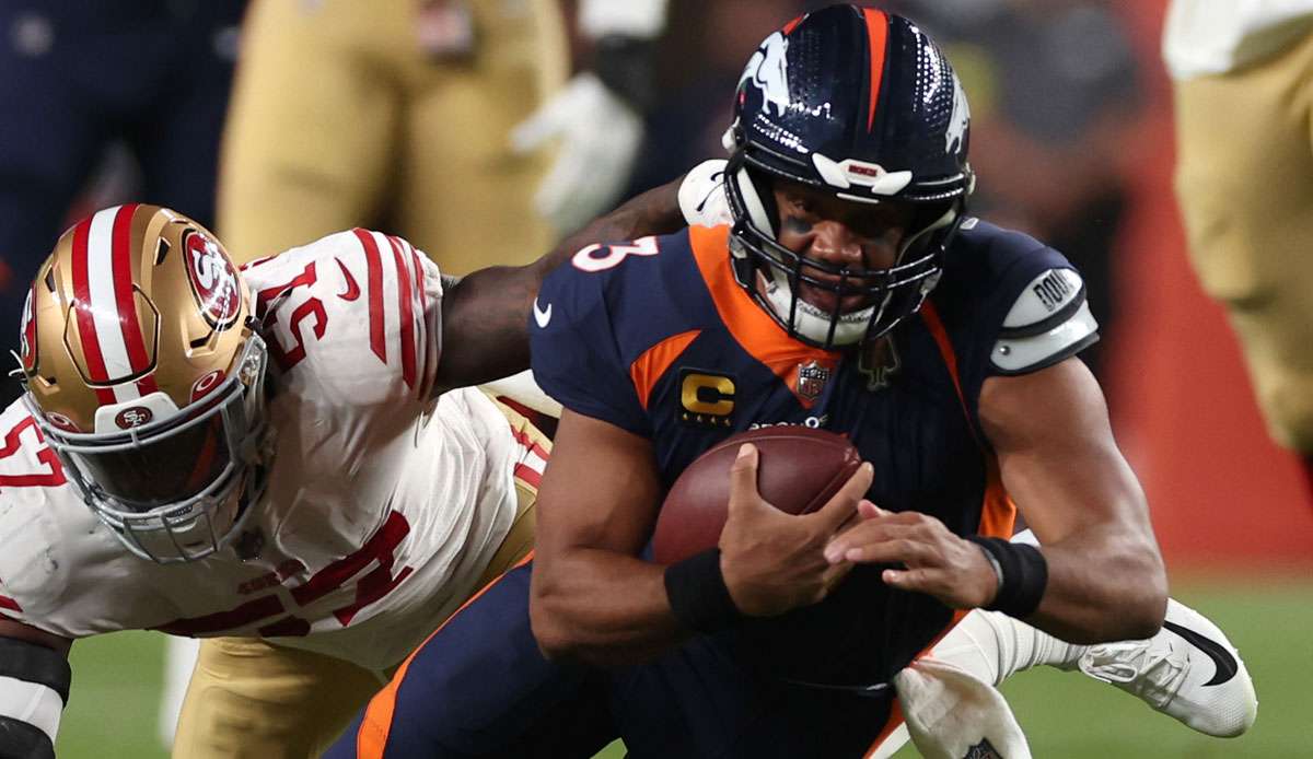 Russell Wilson führte die Denver Broncos zu einem knappen Erfolg gegen die Niners.