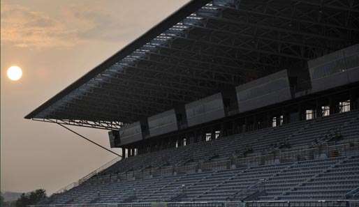 Die Tribüne in Yeongam steht bereits. Am 24. Oktober soll hier ein Formel-1-Grand-Prix stattfinden