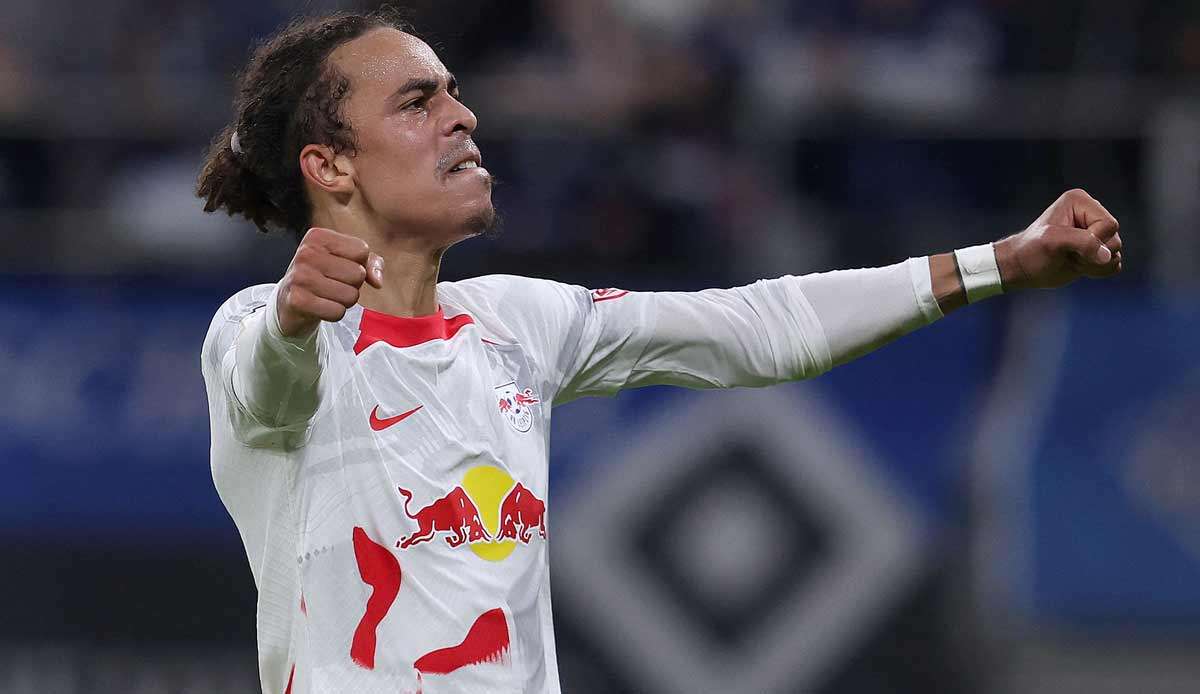 Yussuf Poulsen brachte RB Leipzig gegen den HSV in Führung.