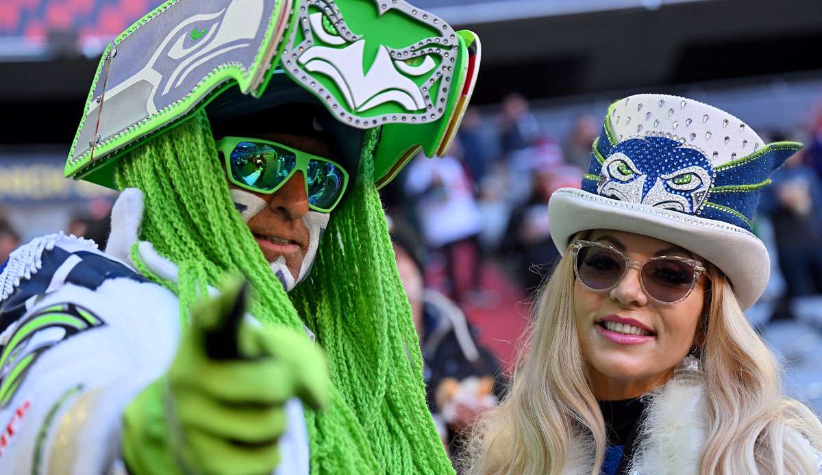 Ein exotisch aussehender Seahawks-Fan durfte in der Allianz Arena nicht fehlen.