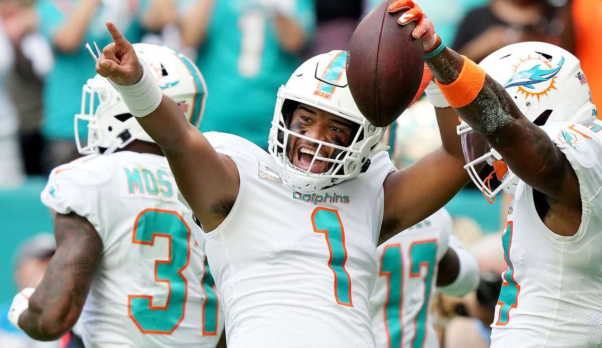 Tua Tagovailoa führte die Miami Dolphins zu einem Sieg in Woche 10.