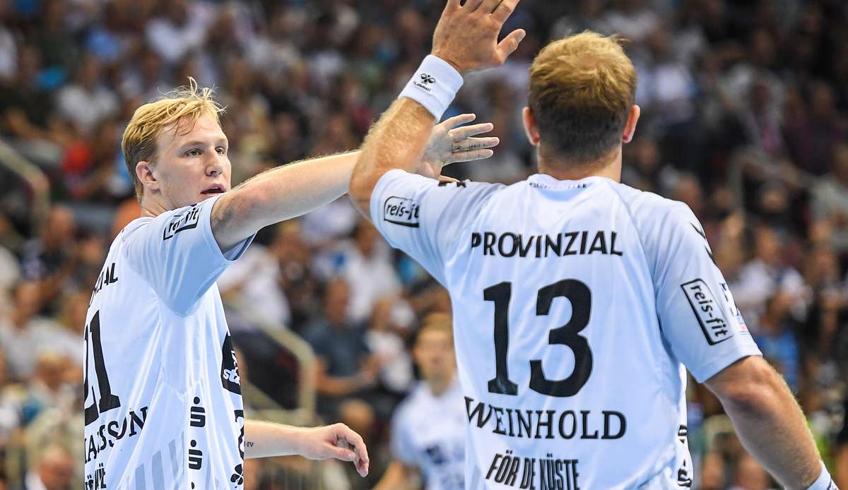 Der THW Kiel muss "einige Wochen" auf seinen besten Torschützen Eric Johansson (l.) verzichten