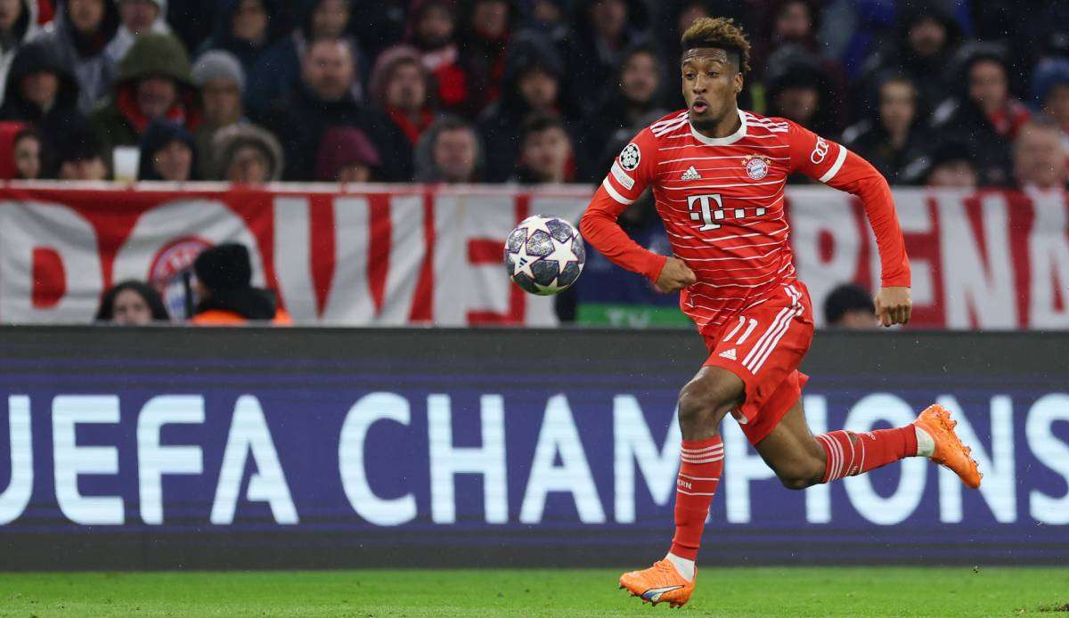 Für Kingsley Coman geht es mit dem FC Bayern heute bei Manchester City zur Sache.