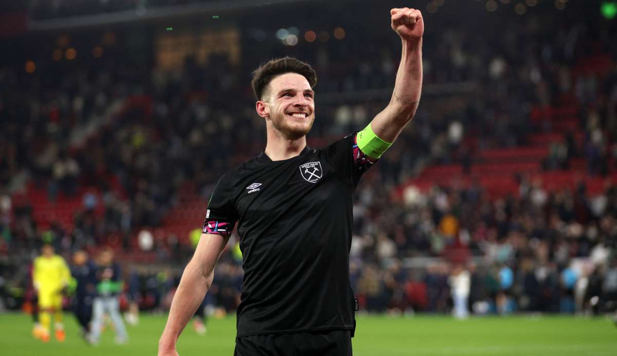 Jubel auch in Prag? Declan Rice greift mit West Ham United nach dem Conference League-Titel.