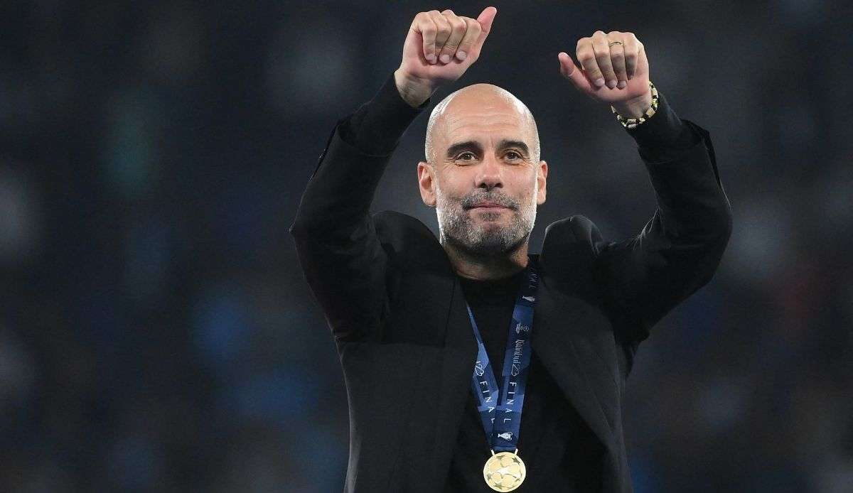 Pep Guardiola Man City 2022-23 Champions League medal