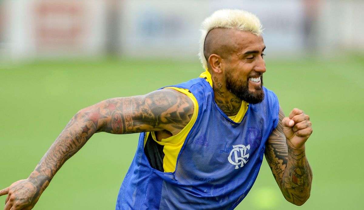 Arturo Vidal, treino Flamengo 12/01/2023