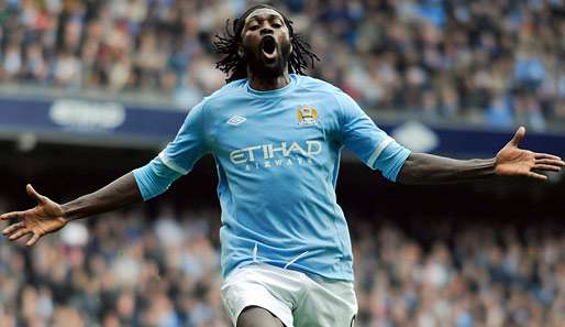 Wechselte 2009 für stolze 29 Millionen Euro von Arsenal zu den Citizens: Emmanuel Adebayor