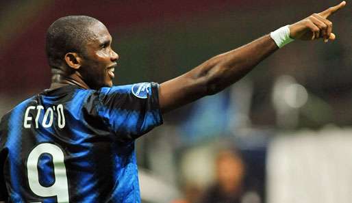 Inter-Stürmer Samuel Eto'o erzielte in Cagliari bereits sein sechstes Serie-A-Tor