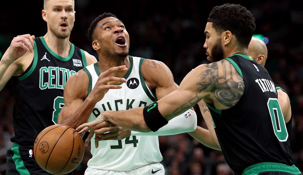 Giannis Antetokounmpo hatte gegen die Boston Celtics einen schweren Stand.