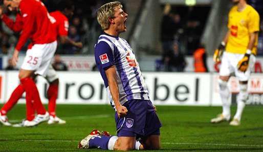Ein Bild mit Seltenheitswert: Nicky Adler bejubelt im Trikot der Osnabrücker ein Tor