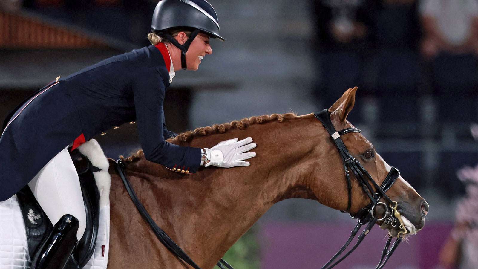 Charlotte Dujardin bei den 2021 ausgetragenen Olympischen Sommerspielen in Tokio.