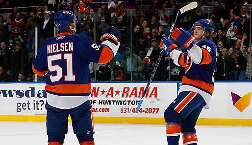 Was ein Bild! Jubelnde Islanders sieht man in dieser Saison nicht so häufig in der NHL 