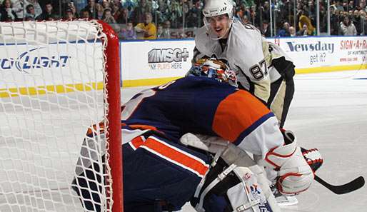 Shootout in New York: Sidney Crosby scheitert im 1-gegen-1 an Islanders-Goalie Rick DiPietro